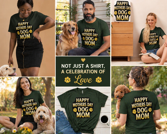 Happy Mother's Day Dog Mom T-Shirt | Funny Gift for Dog Moms | Unisex Tee