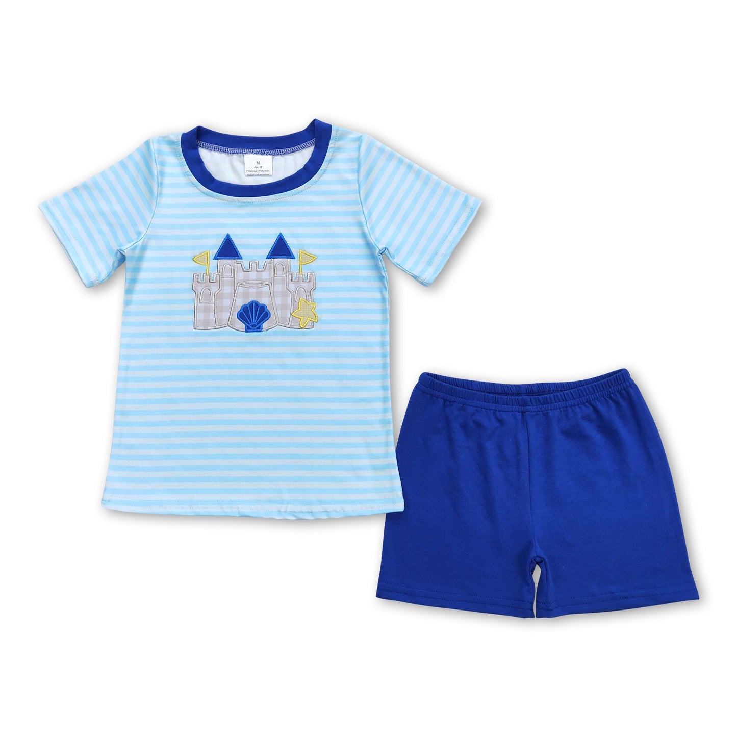 Boys Stripe Castle Shirt & Shorts Summer Set 🎯☀️ | Kids 2-Piece Summer Outfit