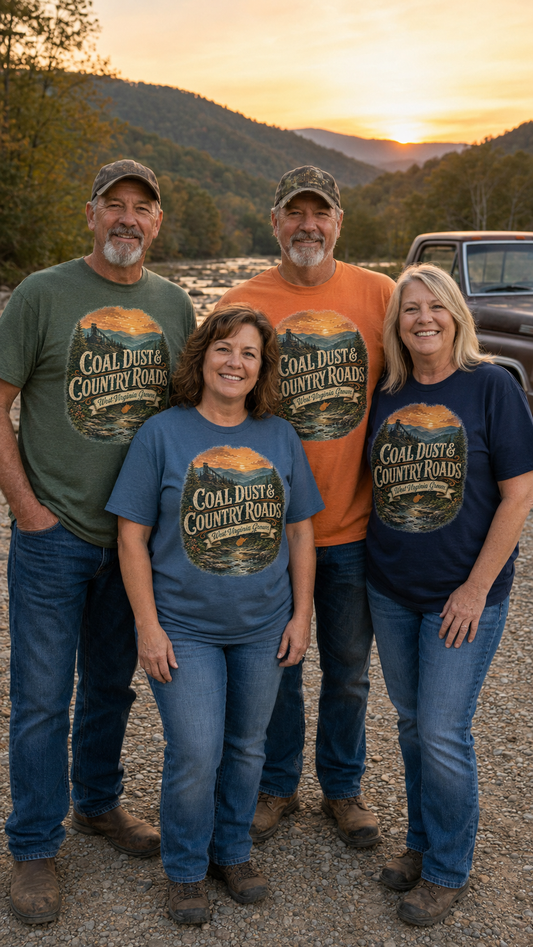 Coal Dust & Country Roads – West Virginia Grown Tee