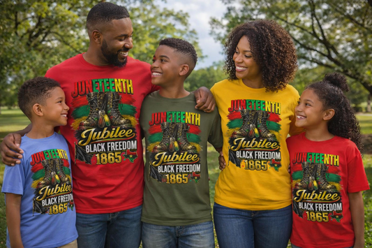 Juneteenth Jubilee Black Freedom 1865 T-Shirt | Military Family Pride | Galveston Texas