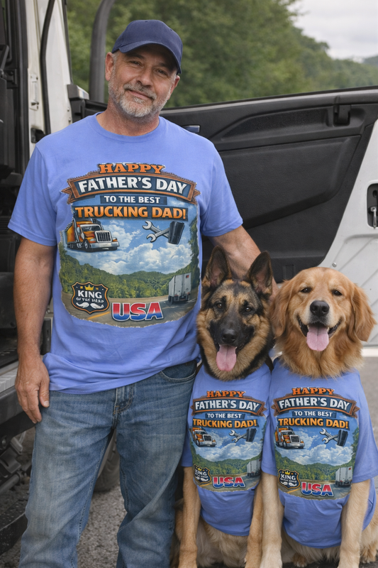 Happy Father's Day Trucking Dad T-Shirt – King of the Road USA