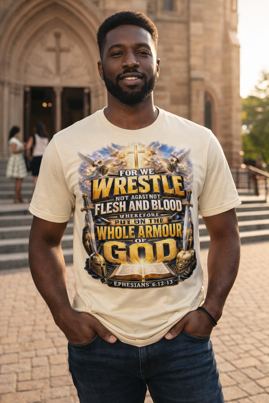 Whole Armour of God T-Shirt | Ephesians 6:12-13 | Faith Warrior Unisex Tee