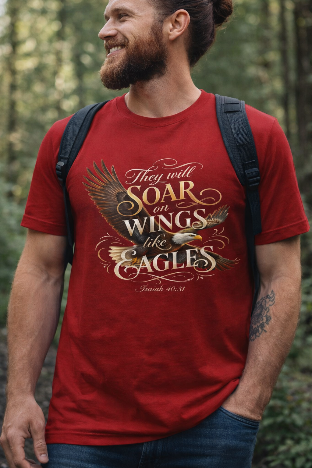 Soar on Wings Like Eagles — Isaiah 40:31 Faith T-Shirt