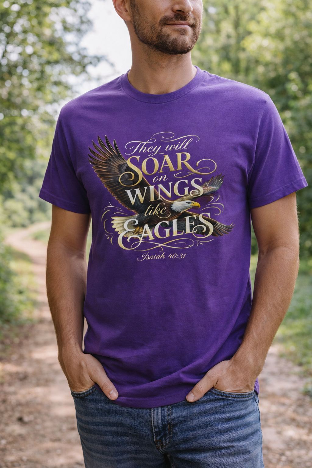 Soar on Wings Like Eagles — Isaiah 40:31 Faith T-Shirt