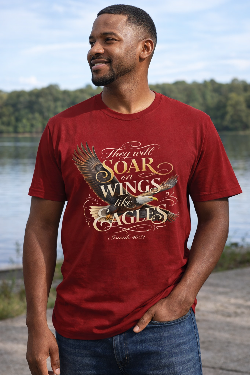 Soar on Wings Like Eagles — Isaiah 40:31 Faith T-Shirt