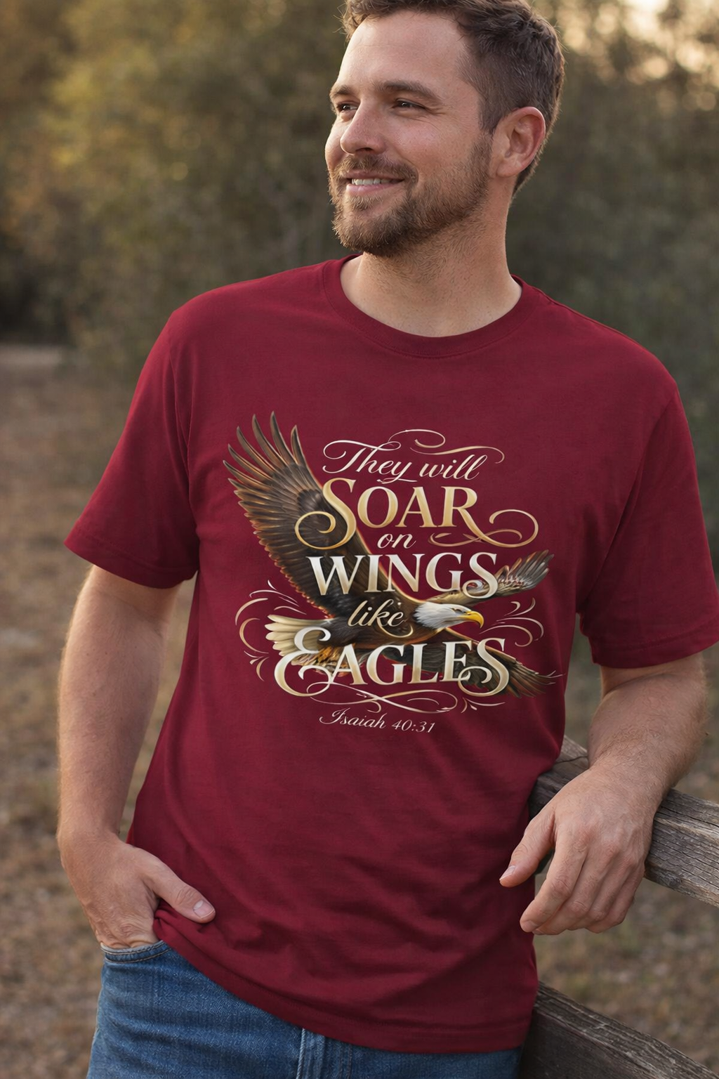 Soar on Wings Like Eagles — Isaiah 40:31 Faith T-Shirt