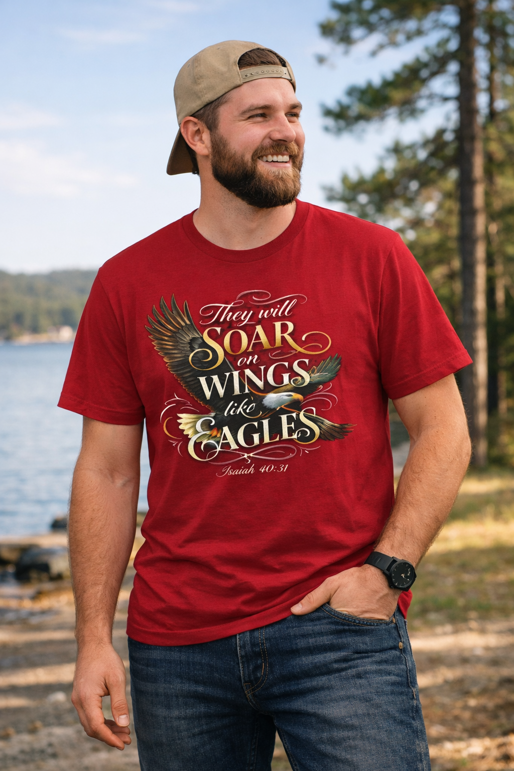 Soar on Wings Like Eagles — Isaiah 40:31 Faith T-Shirt