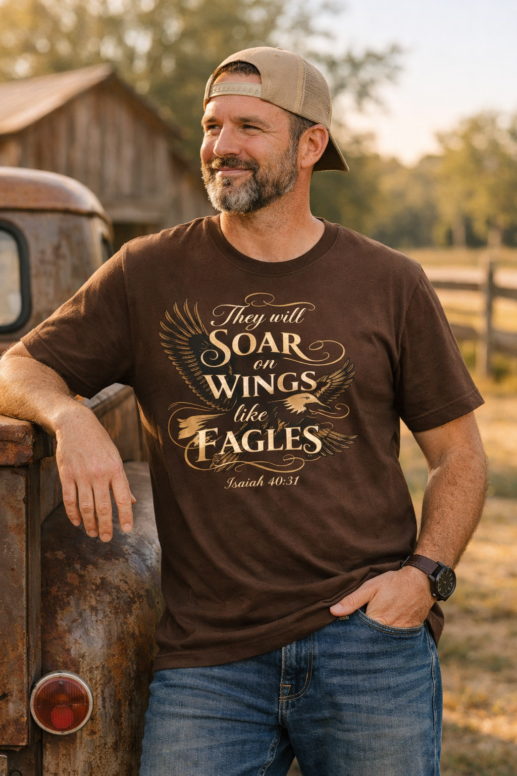 Soar on Wings Like Eagles — Isaiah 40:31 Faith T-Shirt