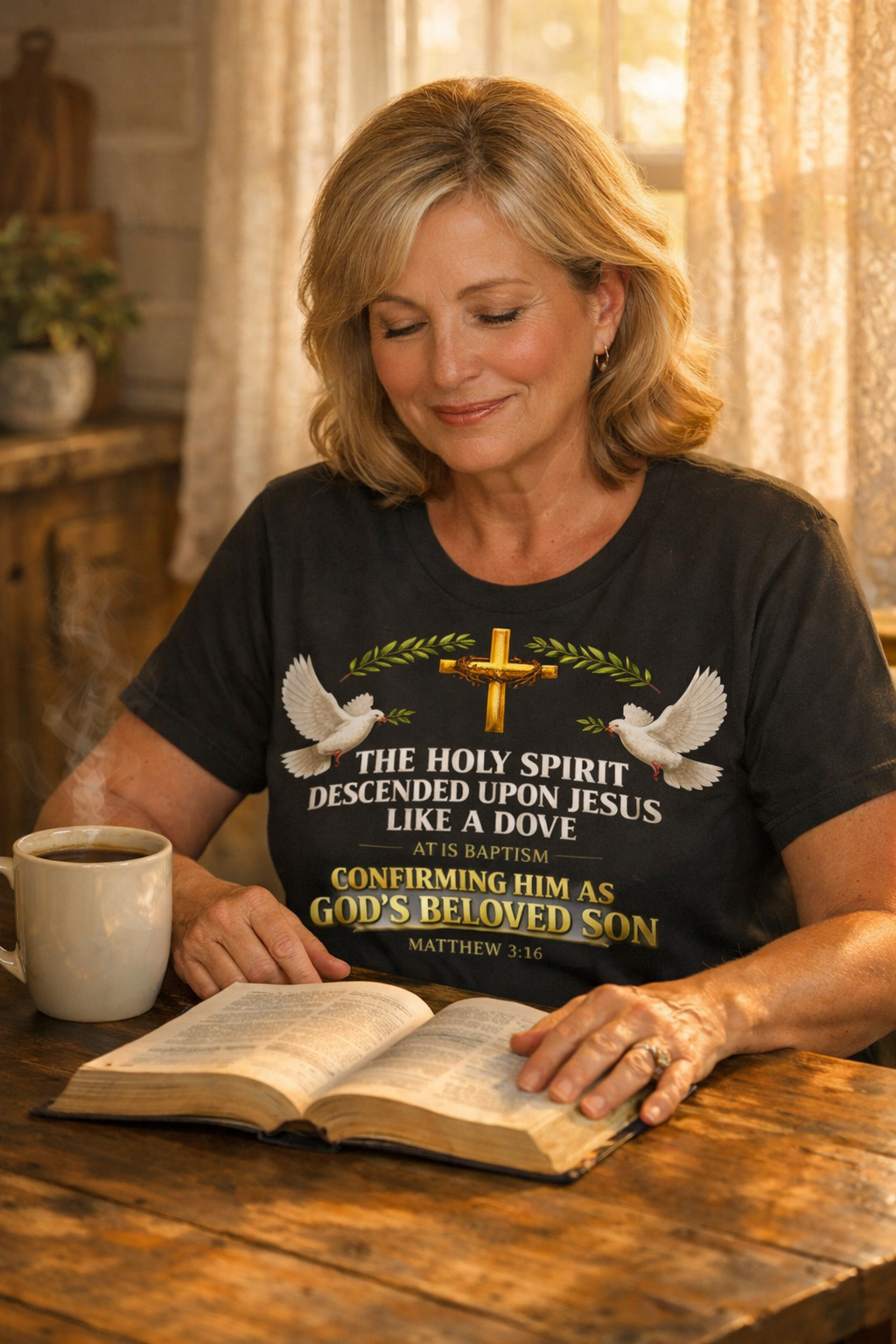 Holy Spirit Descended Like a Dove – Matthew 3:16 Christian T-Shirt