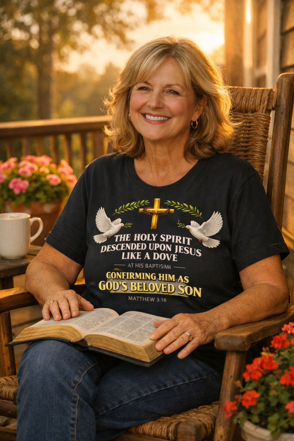 Holy Spirit Descended Like a Dove – Matthew 3:16 Christian T-Shirt