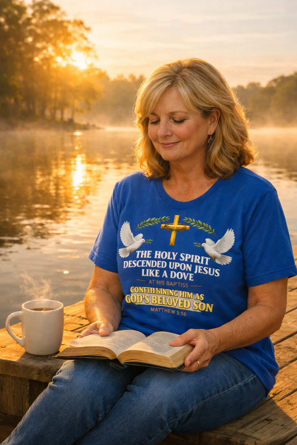 Holy Spirit Descended Like a Dove – Matthew 3:16 Christian T-Shirt