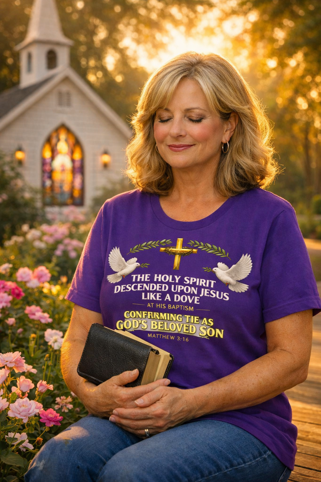 Holy Spirit Descended Like a Dove – Matthew 3:16 Christian T-Shirt