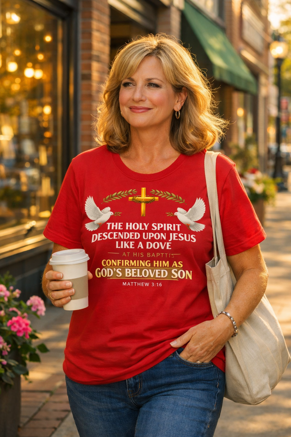Holy Spirit Descended Like a Dove – Matthew 3:16 Christian T-Shirt