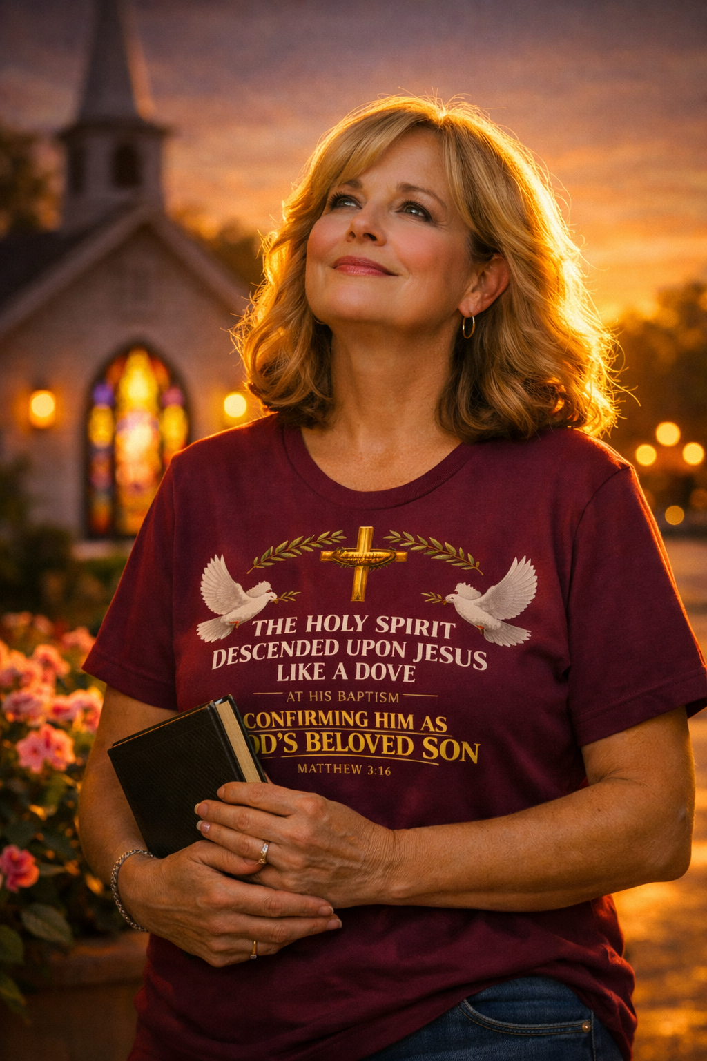 Holy Spirit Descended Like a Dove – Matthew 3:16 Christian T-Shirt