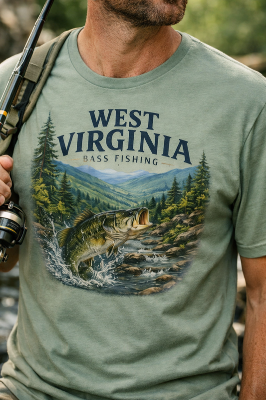 West Virginia Bass Fishing T-Shirt | Unisex Graphic Tee