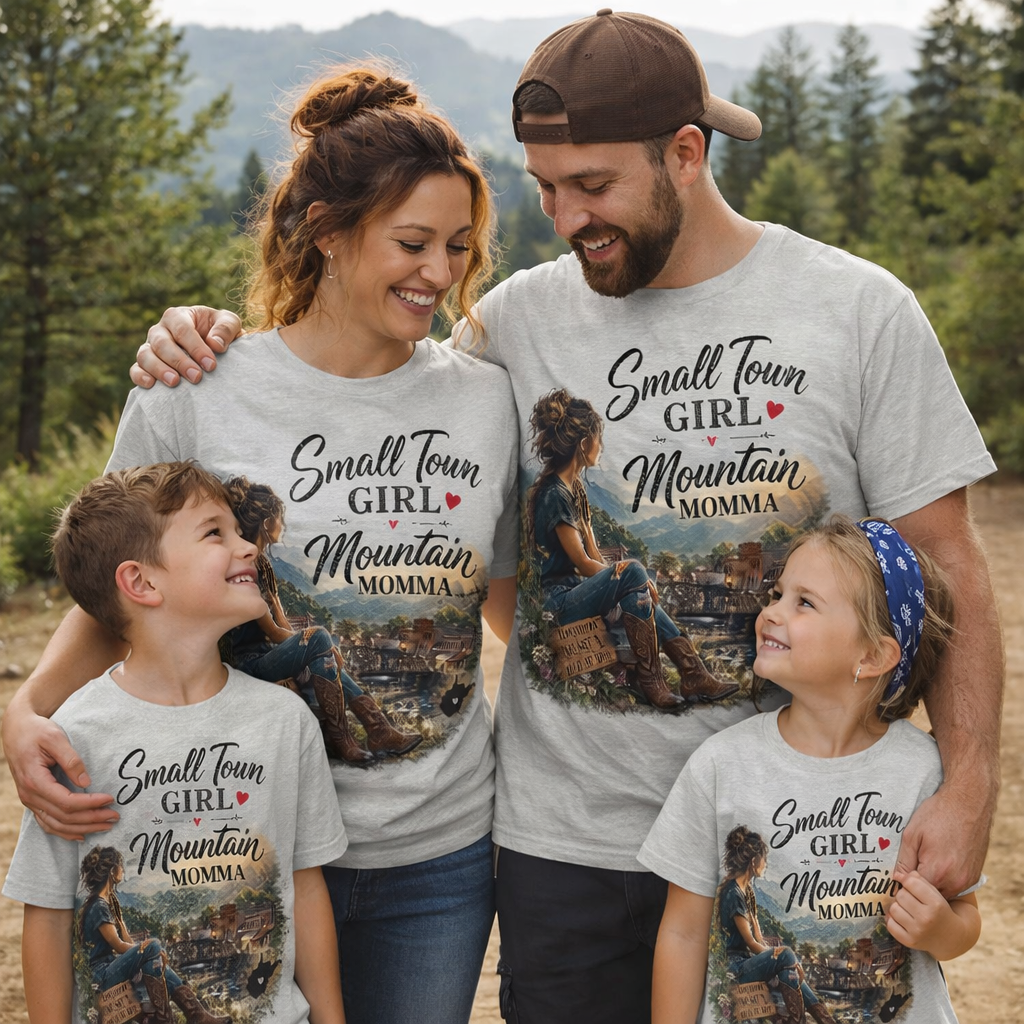 Small Town Girl Mountain Momma T-Shirt | Country Women's Graphic Tee