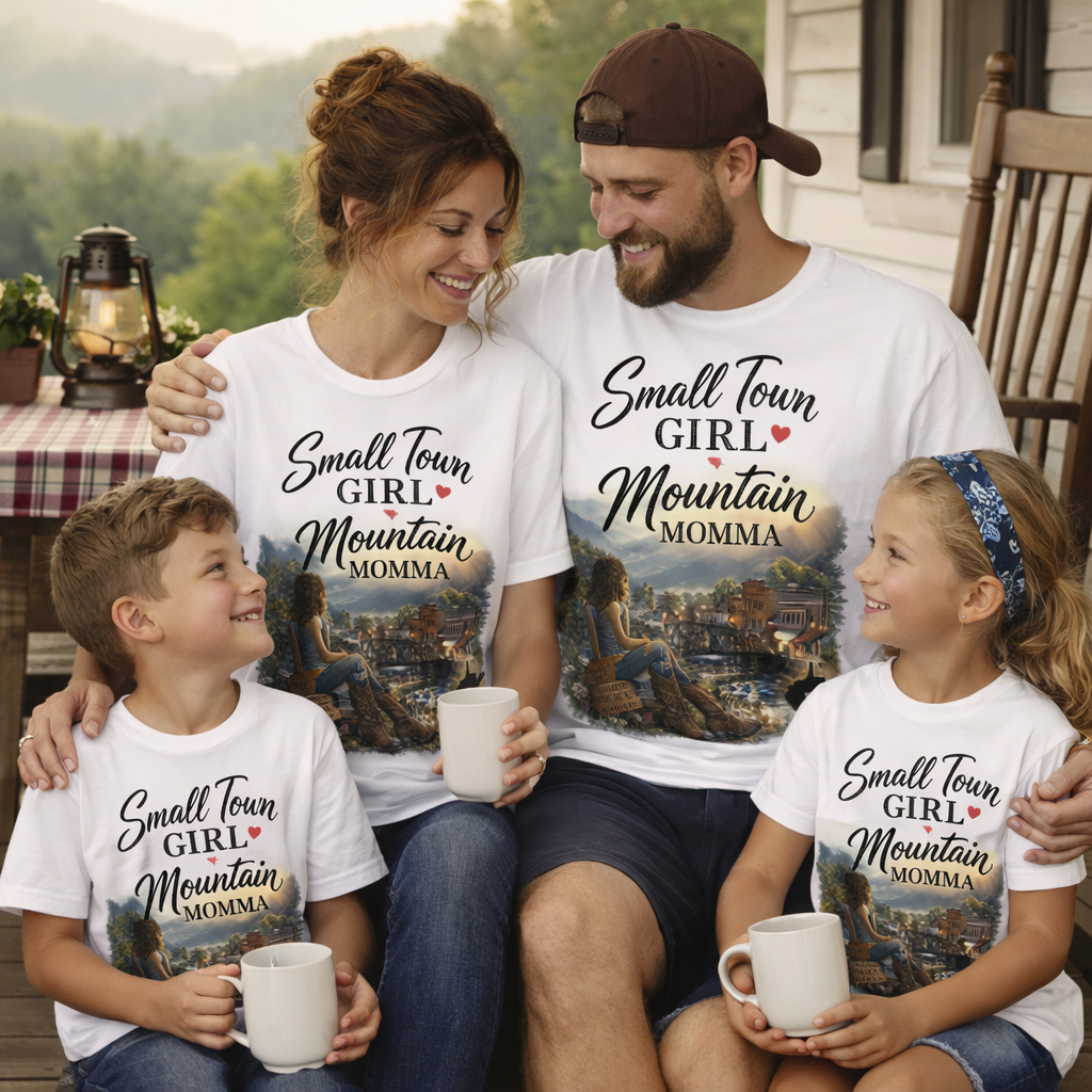Small Town Girl Mountain Momma T-Shirt | Country Women's Graphic Tee