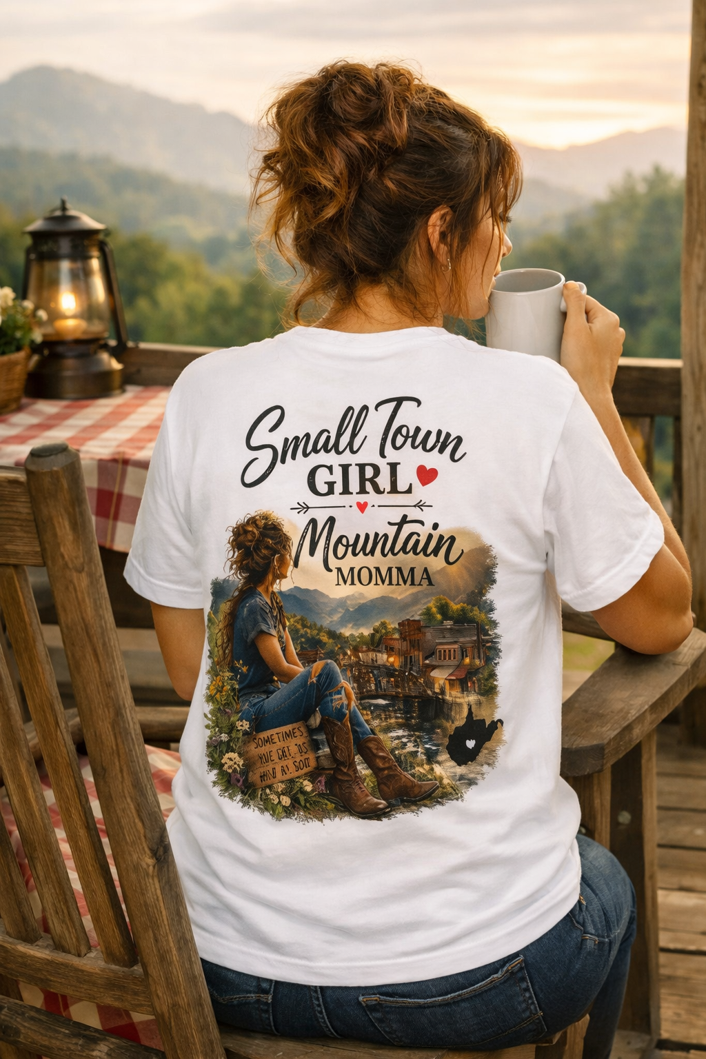 Small Town Girl Mountain Momma T-Shirt | Country Women's Graphic Tee