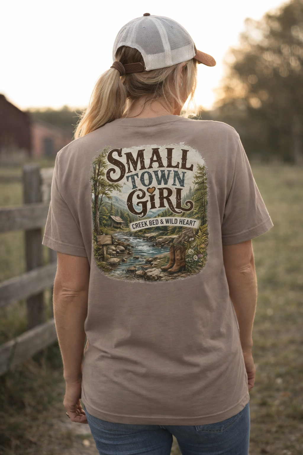 Small Town Girl – Creek Bed & Wild Heart Tee