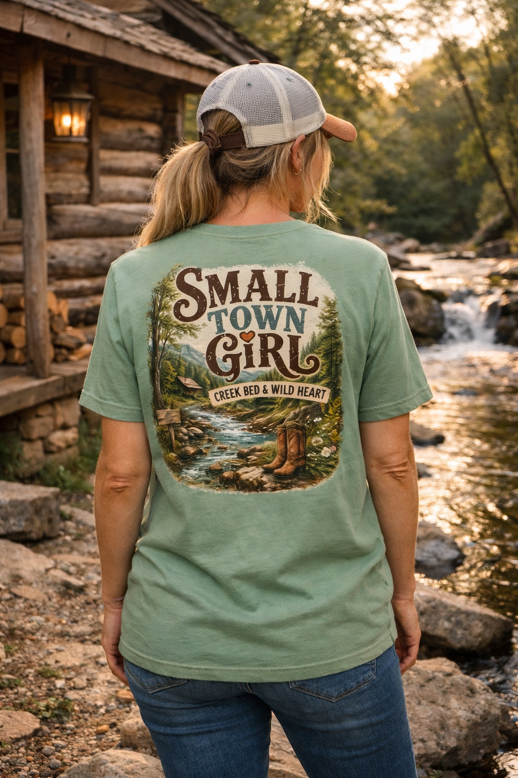 Small Town Girl – Creek Bed & Wild Heart Tee