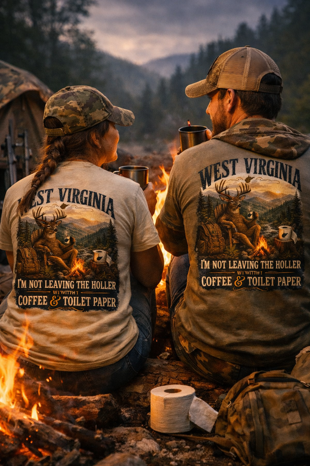 West Virginia: I'm Not Leaving the Holler Without Coffee & Toilet Paper T-Shirt
