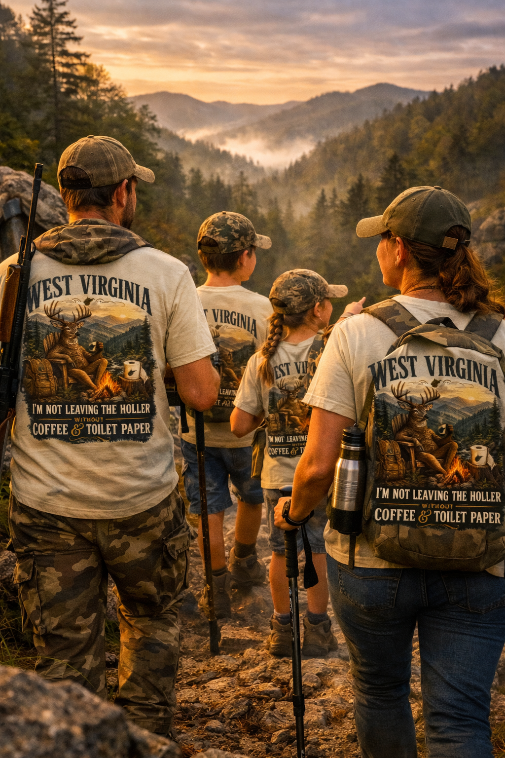 West Virginia: I'm Not Leaving the Holler Without Coffee & Toilet Paper T-Shirt