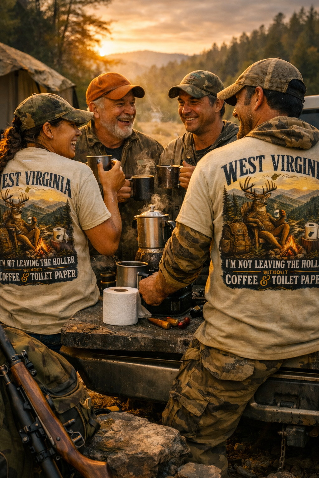 West Virginia: I'm Not Leaving the Holler Without Coffee & Toilet Paper T-Shirt