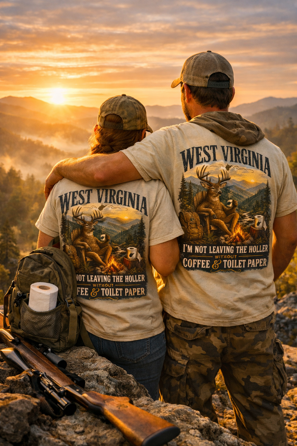 West Virginia: I'm Not Leaving the Holler Without Coffee & Toilet Paper T-Shirt