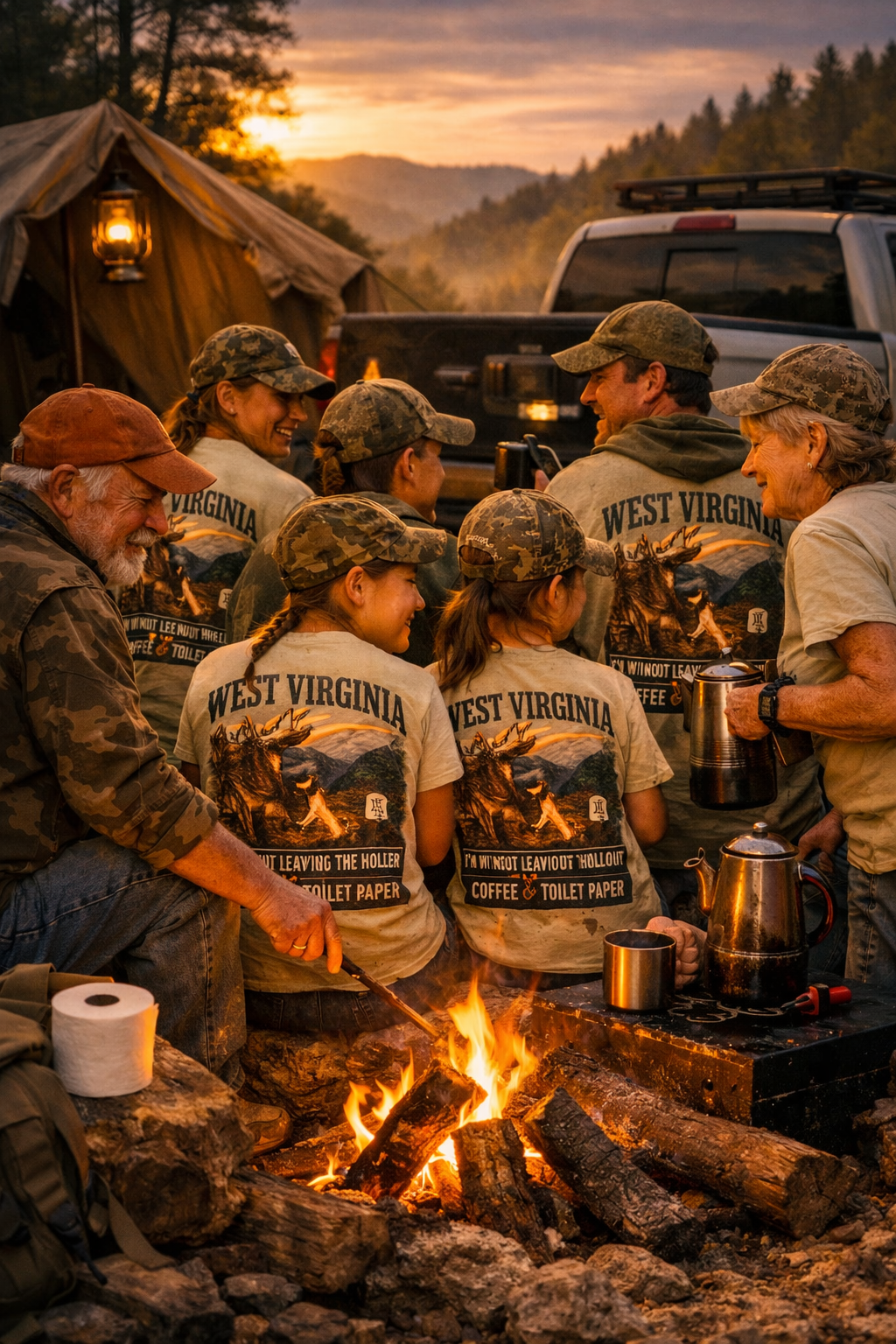 West Virginia: I'm Not Leaving the Holler Without Coffee & Toilet Paper T-Shirt