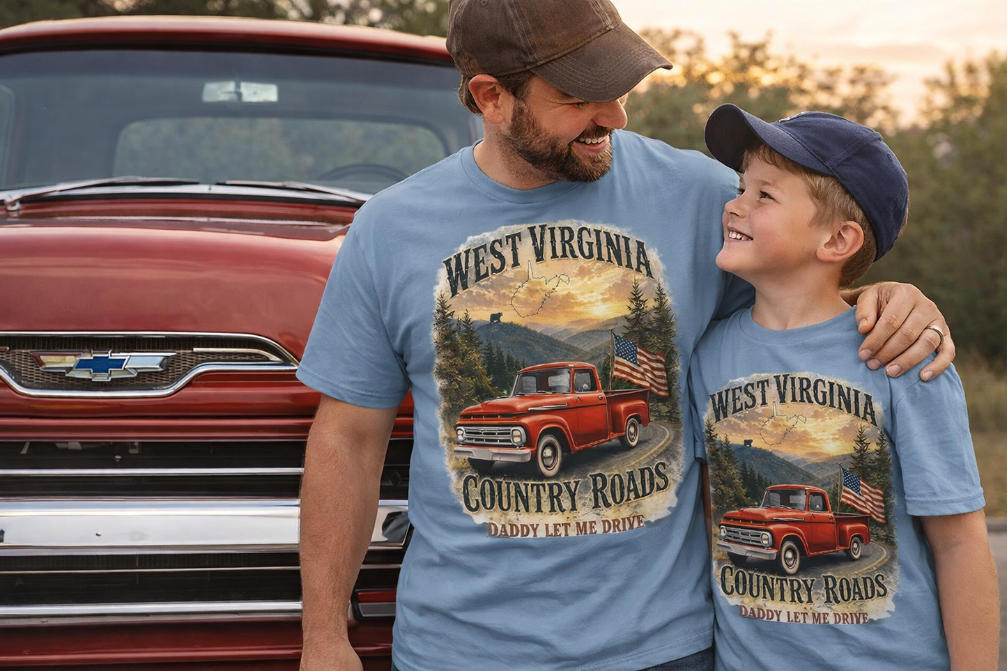 West Virginia Country Roads – Daddy Let Me Drive Tee