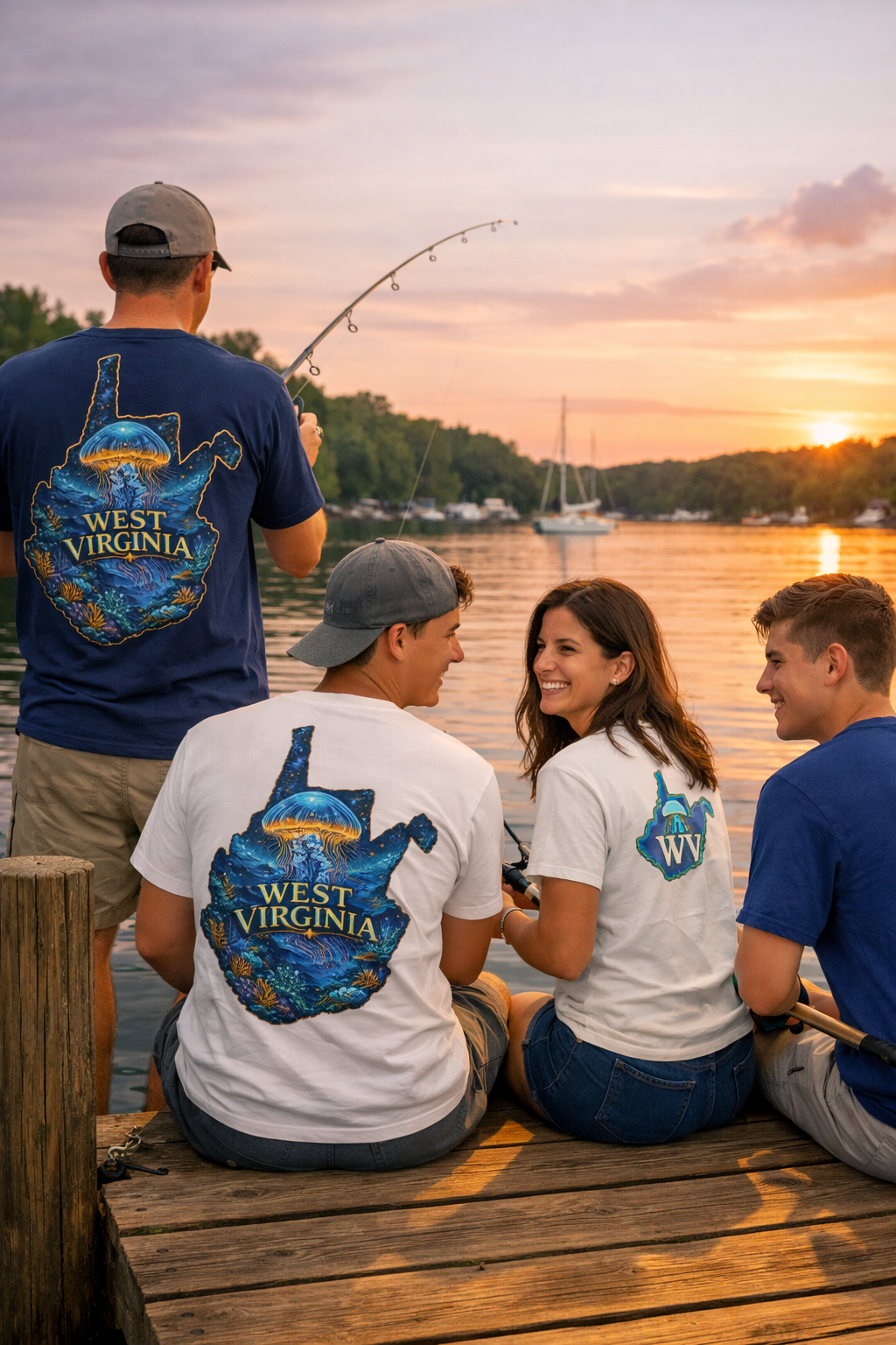West Virginia Jellyfish State Map T-Shirt | WV Pride Unisex Tee