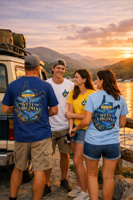 West Virginia Jellyfish State Map T-Shirt | WV Pride Unisex Tee