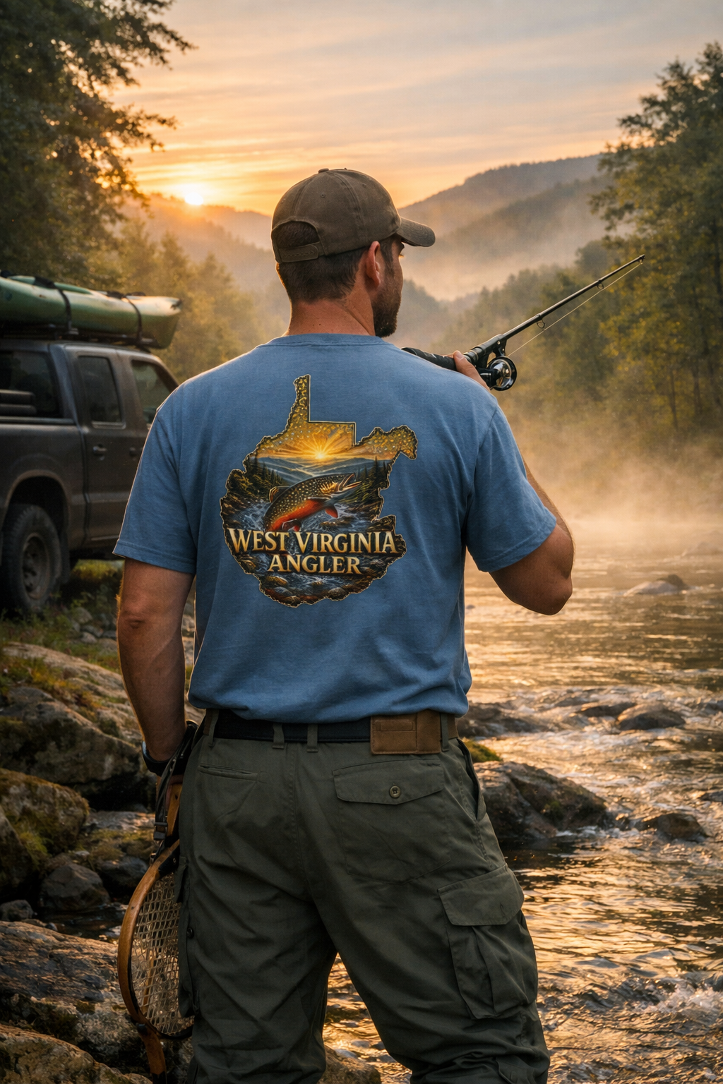 West Virginia Angler Unisex T-Shirt | WV Fishing Pride Tee