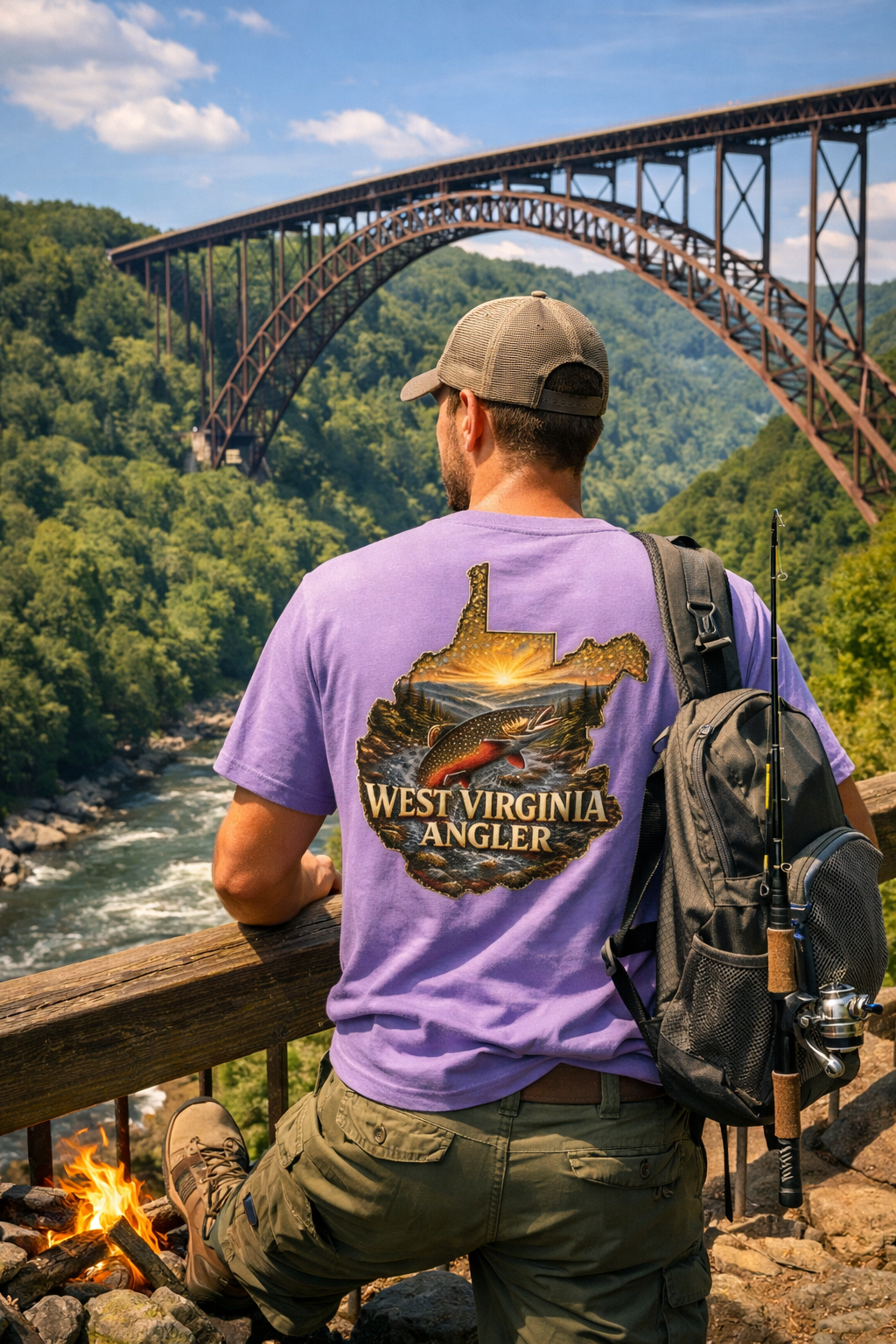 West Virginia Angler Unisex T-Shirt | WV Fishing Pride Tee