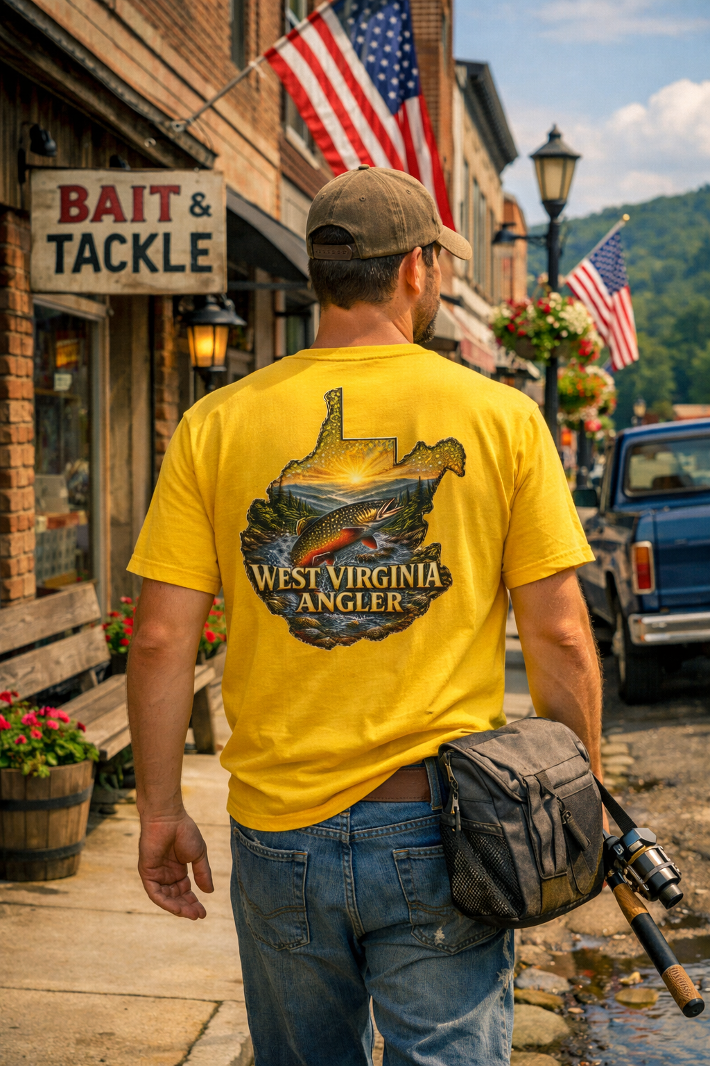 West Virginia Angler Unisex T-Shirt | WV Fishing Pride Tee
