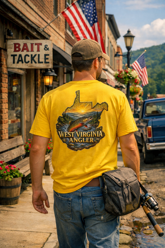 West Virginia Angler Unisex T-Shirt | WV Fishing Pride Tee