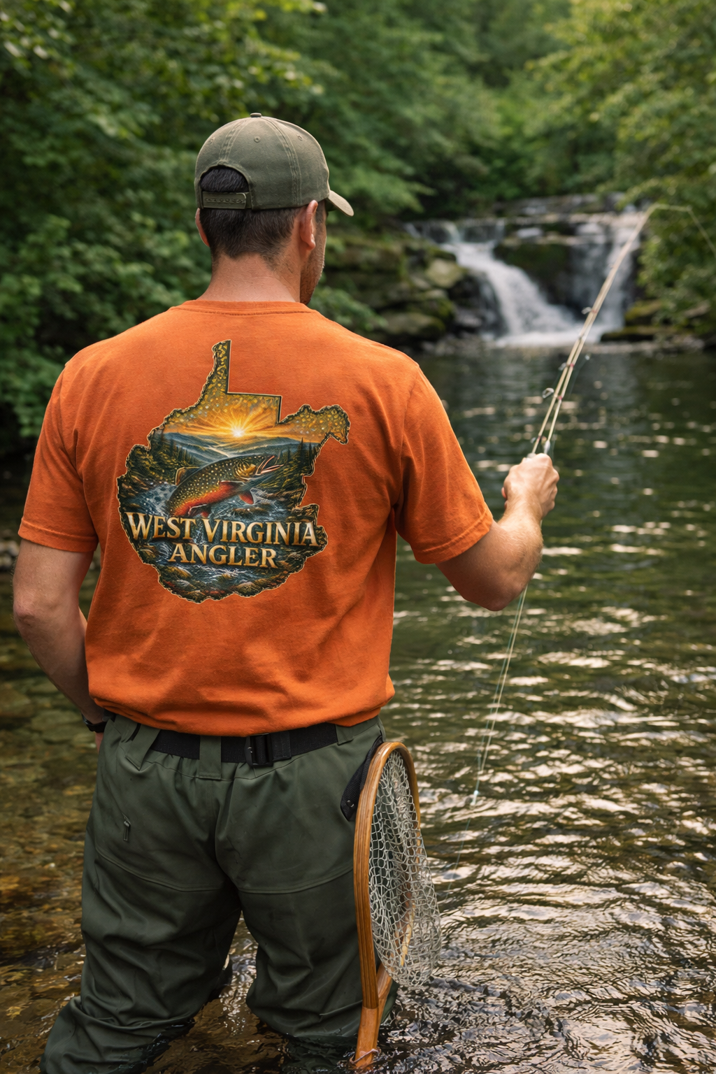 West Virginia Angler Unisex T-Shirt | WV Fishing Pride Tee