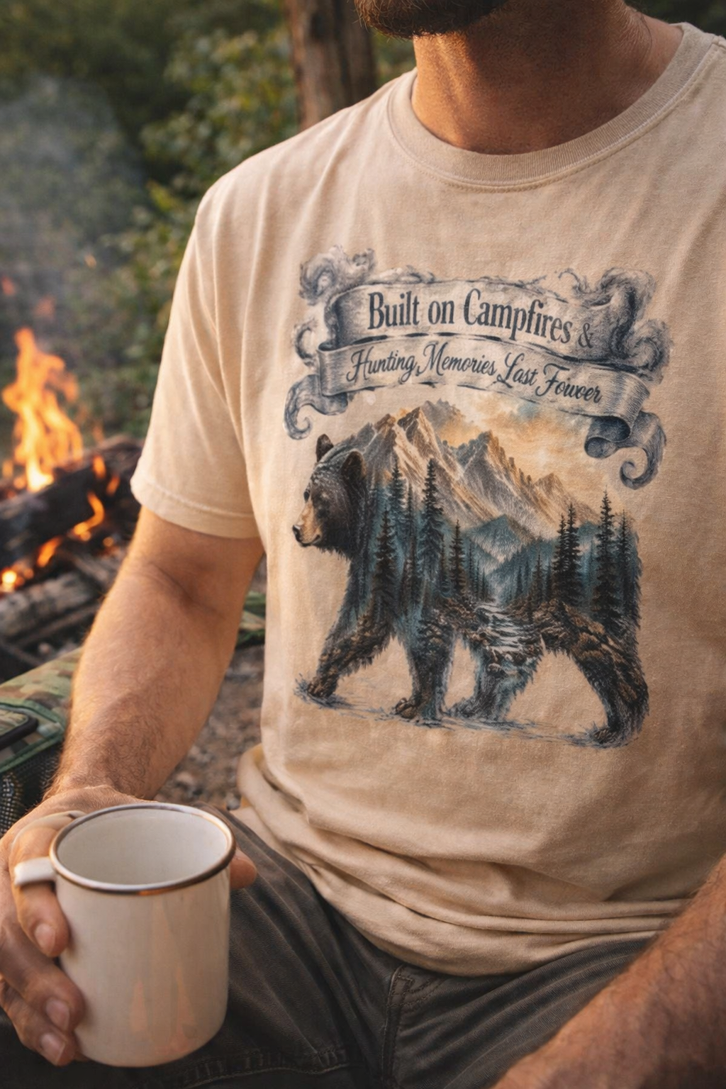 Built on Campfires & Hunting Memories Last Forever – Smoky Mountain Black Bear Tee