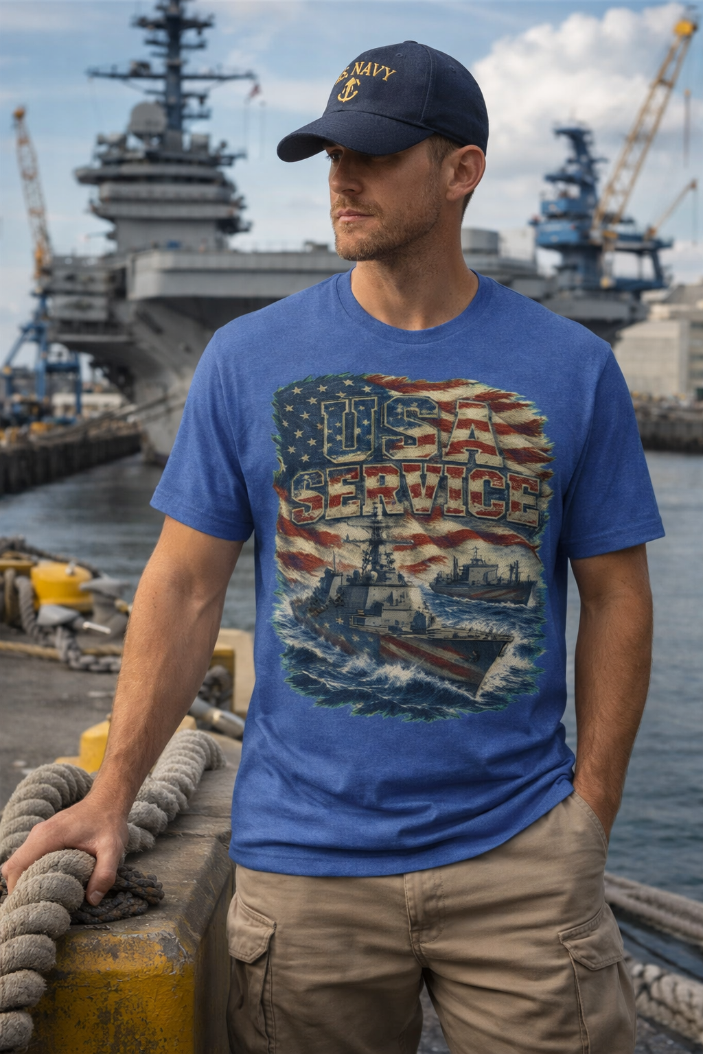 USA SERVICE – Navy Warships Patriotic T-Shirt