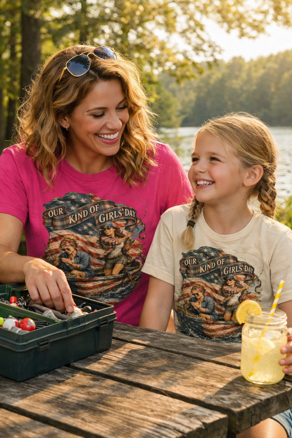 Our Kind of Girls' Day – Patriotic Fishing Tee