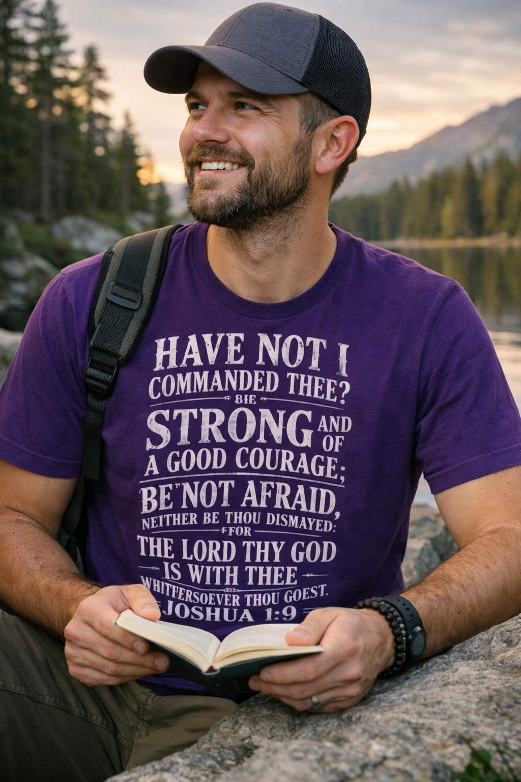 Joshua 1:9 Be Strong & Courageous T-Shirt | Faith Scripture Tee