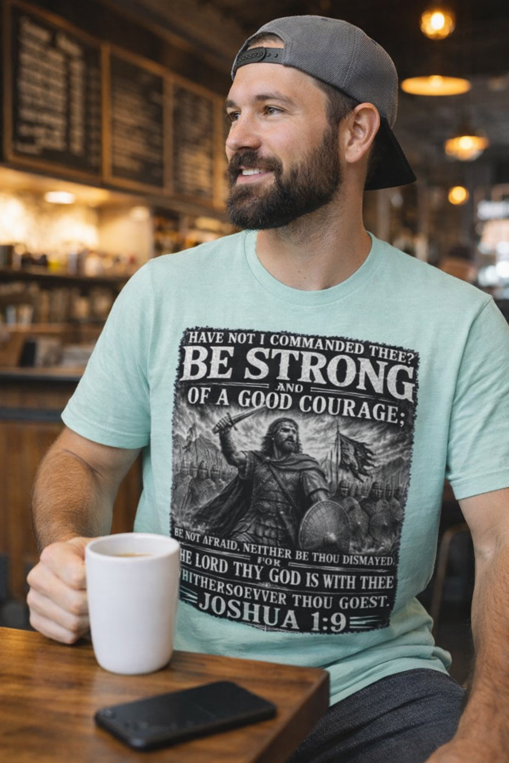 Be Strong & of Good Courage | Joshua 1:9 Faith Warrior T-Shirt