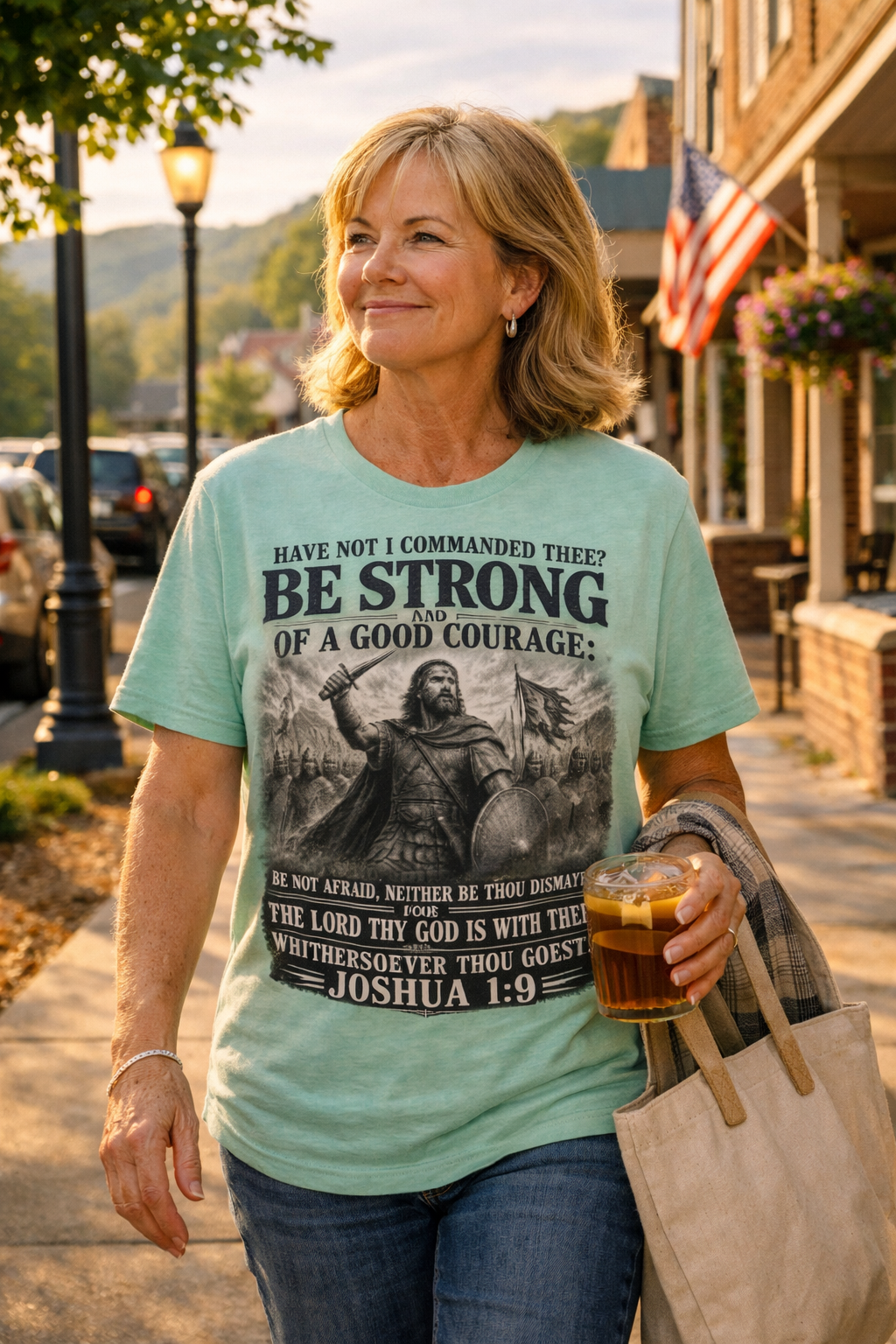 Be Strong & of Good Courage | Joshua 1:9 Faith Warrior T-Shirt