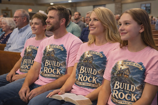 Build on the Rock – Faith T-Shirt | Matthew 7:24-27