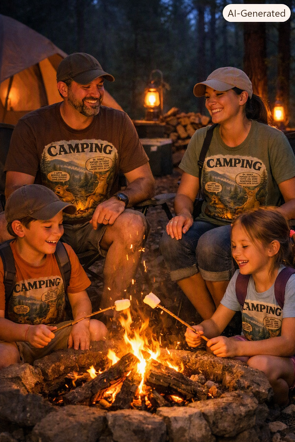 Camping Deer Meme T-Shirt | Funny Outdoor Humor Graphic Tee for Campers & Nature Lovers