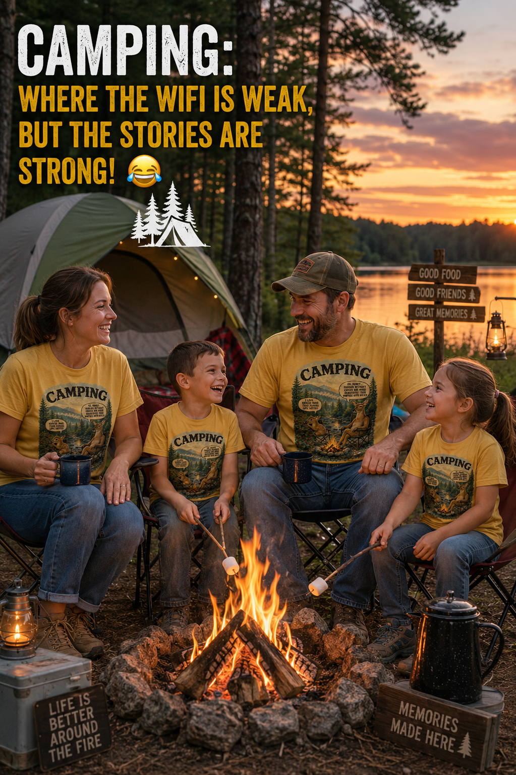 Deer Talk – The Camping Tee for People Who Think Coffee Is a Survival Tool