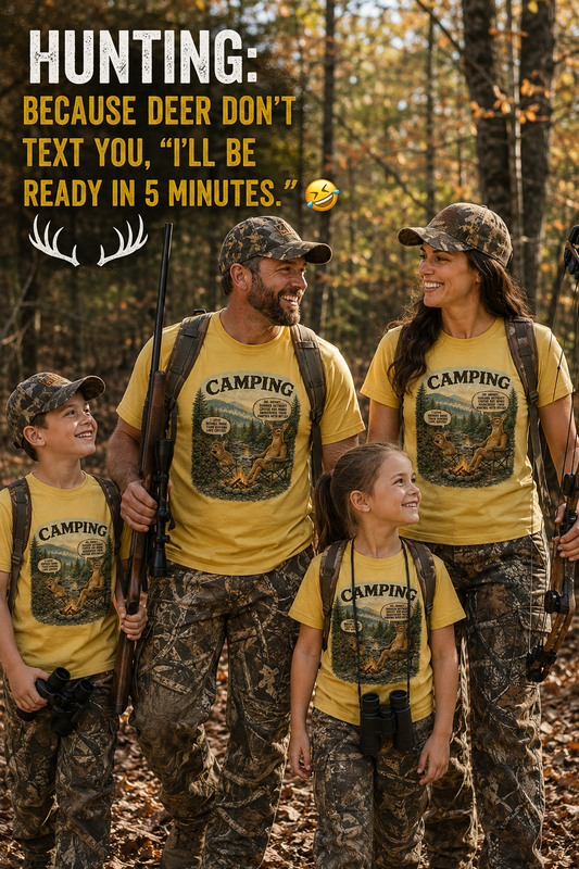 Deer Talk – The Camping Tee for People Who Think Coffee Is a Survival Tool