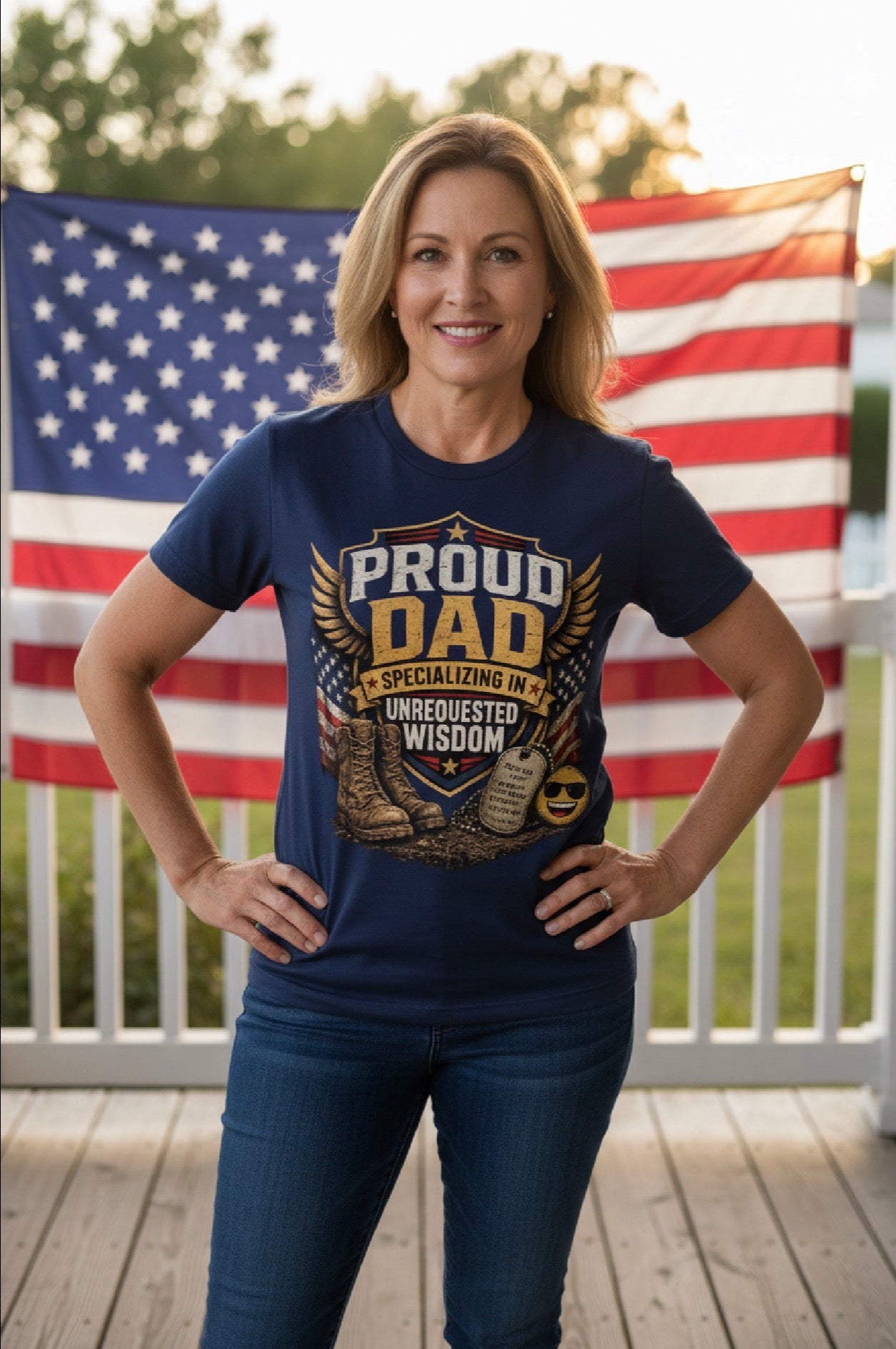 Proud Dad Specializing in Unrequested Wisdom | Military Dad T-Shirt