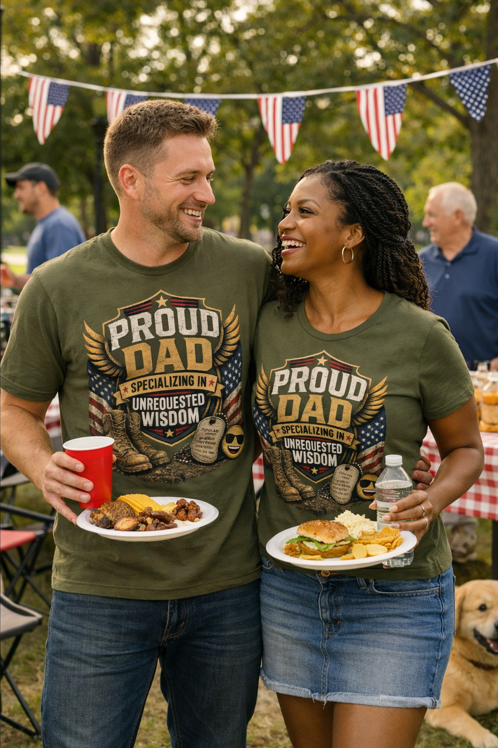 Proud Dad Specializing in Unrequested Wisdom | Military Dad T-Shirt