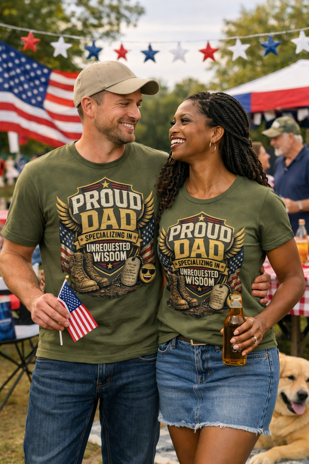 Proud Dad Specializing in Unrequested Wisdom | Military Dad T-Shirt